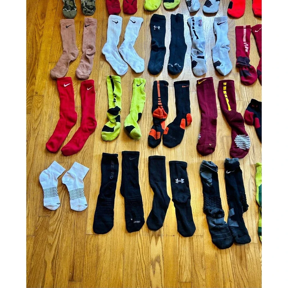 Huge Mens Nike Elite, Dri Fit, Under Armour, Adidas, Bombas Socks Headband Lot